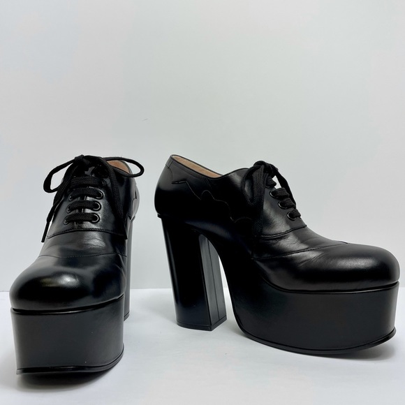 Gucci Shoes - Gucci Black Leather Platform Oxford Shoes 591034